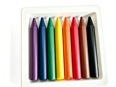 Red crayons close-up